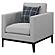 Apperson Cushioned Back Arm Chair Light Grey by Coaster