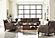 Leaton Upholstered Recessed Arm Chair Brown Sugar by Coaster