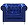 Bleker Tufted Tuxedo Arm Chair Blue by Coaster