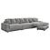 Blaine Upholstered Reversible Sectional Sofa Set w/Armless Chair Fog by Coaster