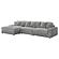 Blaine Upholstered Reversible Sectional Sofa Set w/Armless Chair Fog by Coaster