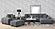 Octavia Upholstered Sectional Chaise Sofa Charcoal Grey by Coaster