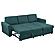 Samantha Upholstered Sleeper Sofa Sectional w/Storage Chaise Teal Blue by Coaster