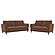 Selma 2-piece Velvet Upholstered Crescent Arm Sofa Set Rust by Coaster
