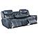 Sloane Upholstered Motion Reclining Sofa w/Drop Down Table Blue by Coaster