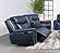 Sloane Upholstered Motion Reclining Loveseat w/Console Blue by Coaster