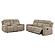 Brentwood 2-piece Upholstered Reclining Sofa Set Taupe by Coaster