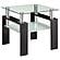 Dyer Tempered Glass End Table with Shelf Black by Coaster