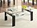 Dyer Tempered Glass Coffee Table with Shelf Black by Coaster