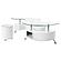 Buckley Curved Glass Top Coffee Table With Stools White High Gloss by Coaster