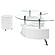 Buckley Curved Glass Top Coffee Table With Stools White High Gloss by Coaster