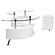 Buckley Curved Glass Top Coffee Table With Stools White High Gloss by Coaster