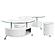 Buckley Curved Glass Top Coffee Table With Stools White High Gloss by Coaster