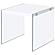 Opal Square End Table With Clear Glass Legs White High Gloss by Coaster