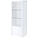Jude 3-shelf Media Tower w/Storage Cabinet White High Gloss by Coaster