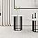 Haven Round Genuine White Marble Top End Side Table Black by Coaster