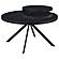 Briggs Round Marble Printed Glass Top Coffee Table Black by Coaster