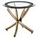Brooke Round Glass Top Side End Table Metal Base Brass by Coaster