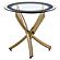 Brooke Round Glass Top Side End Table Metal Base Brass by Coaster