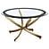 Brooke Round Glass Top Coffee Table Metal Base Brass by Coaster
