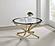 Brooke Round Glass Top Coffee Table Metal Base Brass by Coaster
