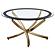 Brooke Round Glass Top Coffee Table Metal Base Brass by Coaster