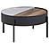 Ozella Round Coffee Table w/Hidden Storage Sandy Black by Coaster
