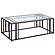 Adri Rectangular Glass Top Coffee Table Clear and Black Nickel by Coaster