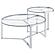 Delia 2-Piece Round Glass Top Nesting Coffee Table Clear and Chrome by Coaster