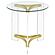 Janessa Round Glass Top End Table With Acrylic Legs Clear and Matte Brass by Coaster