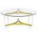 Janessa Round Glass Top Coffee Table With Acrylic Legs Clear and Matte Brass by Coaster
