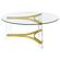 Janessa Round Glass Top Coffee Table With Acrylic Legs Clear and Matte Brass by Coaster