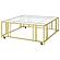 Adri Square Glass Top Coffee Table w/Casters Matte Brass by Coaster