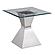 Jenny Glass Top Stainless Steel Side End Table Chrome by Coaster