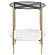 Jonelle Round Glass Top End Table White Marble Shelf Gold by Coaster