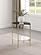 Jonelle Round Glass Top End Table White Marble Shelf Gold by Coaster