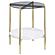 Jonelle Round Glass Top End Table White Marble Shelf Gold by Coaster