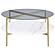Jonelle Round Glass Top Coffee Table White Marble Shelf Gold by Coaster