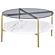 Jonelle Round Glass Top Coffee Table White Marble Shelf Gold by Coaster
