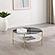 Jonelle Round Glass Top Coffee Table White Marble Shelf Gold by Coaster