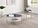 Jonelle Round Glass Top Coffee Table White Marble Shelf Gold by Coaster
