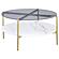 Jonelle Round Glass Top Coffee Table White Marble Shelf Gold by Coaster