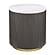 Jason Round Marble Top Side End Table White and Charcoal by Coaster