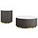 Jason 2-piece Round Marble Coffee and End Table Set White and Charcoal by Coaster
