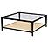 Amherst Glass Top Metal w/Cane Shelf Coffee Table Black by Coaster