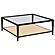 Amherst Glass Top Metal w/Cane Shelf Coffee Table Black by Coaster