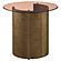 Morena Round End Table with Tawny Tempered Glass Top Brushed Bronze by Coaster