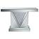 Amore Rectangular Sofa Table w/Triangle Detailing Silver and Clear Mirror by Coaster