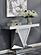 Amore Rectangular Sofa Table w/Triangle Detailing Silver and Clear Mirror by Coaster