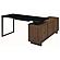 Maddox 60-inch L-Shape Office Computer Desk Black and Walnut by Coaster